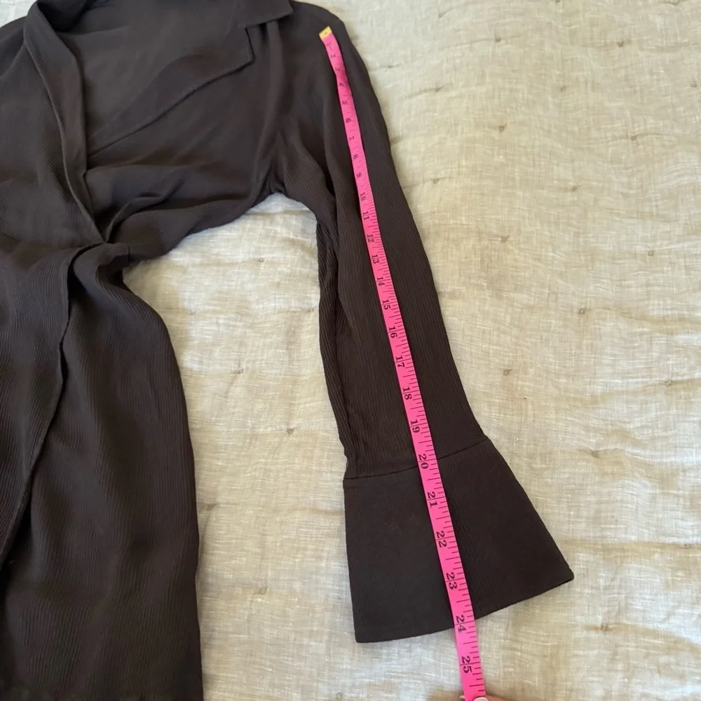 & Other Stories Collared Wrap mini dress brown size 0